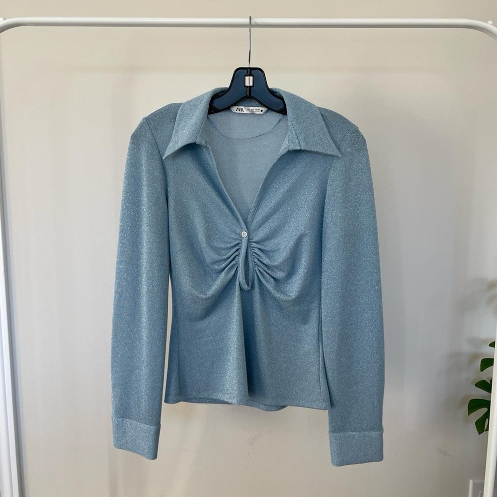 Zara Sparkly Polo Top
